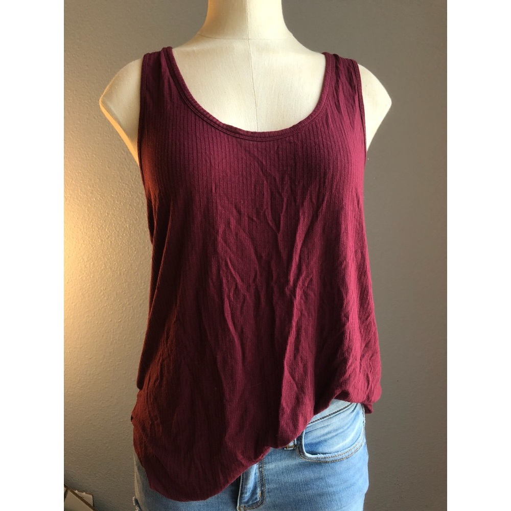 American Eagle Soft & Sexy Ribbed Maroon Tank